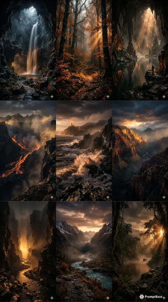 Golden Dark Cinematic Landscapes
