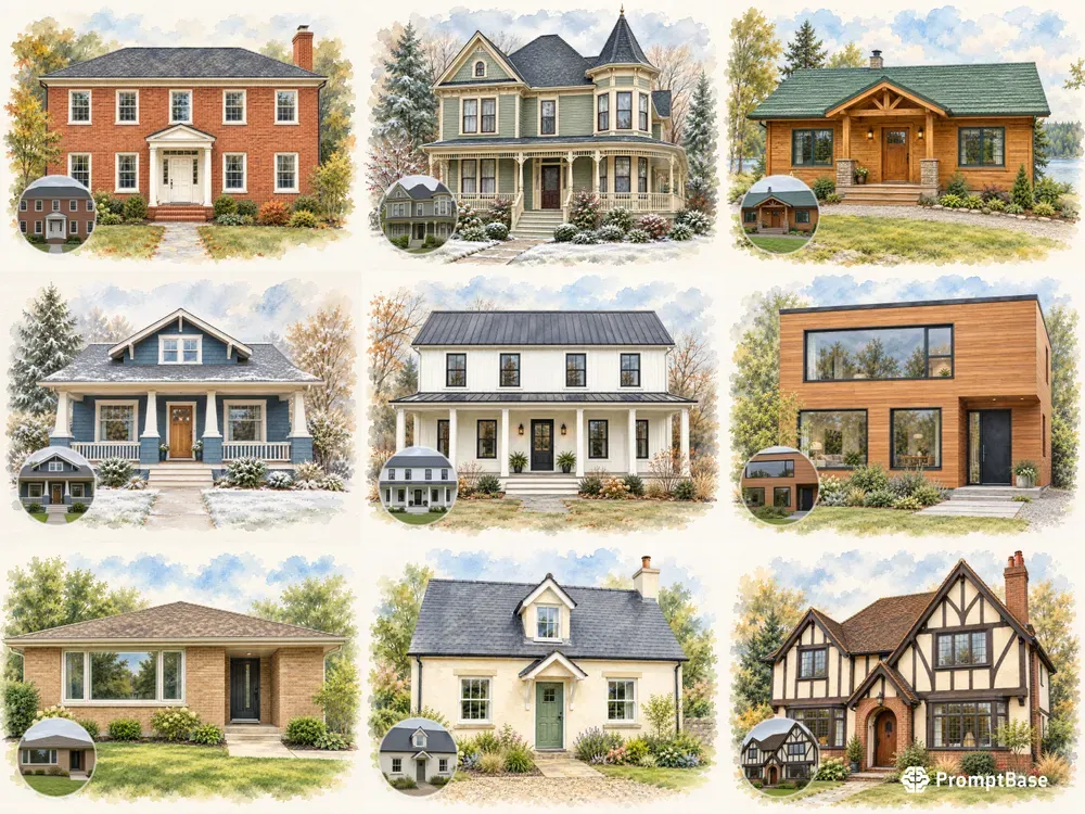 Watercolor Painting House Portraits