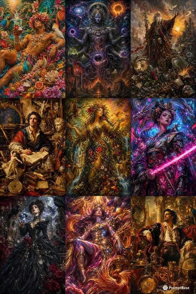 Cinematic Maximalist Oil Paintings
