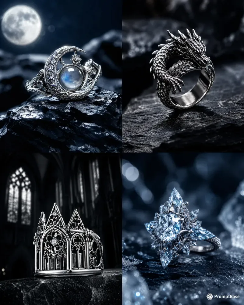 Dramatic Silver Ring Editorials
