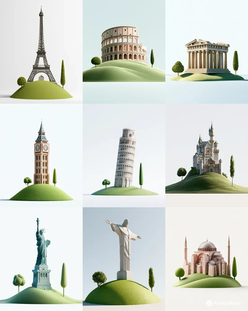 3D Landmark Logos