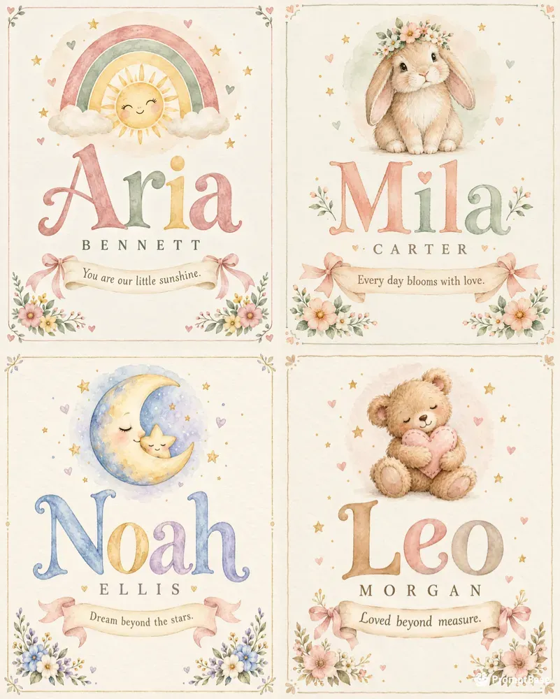 Personalized Baby Name Nursery Wall Art