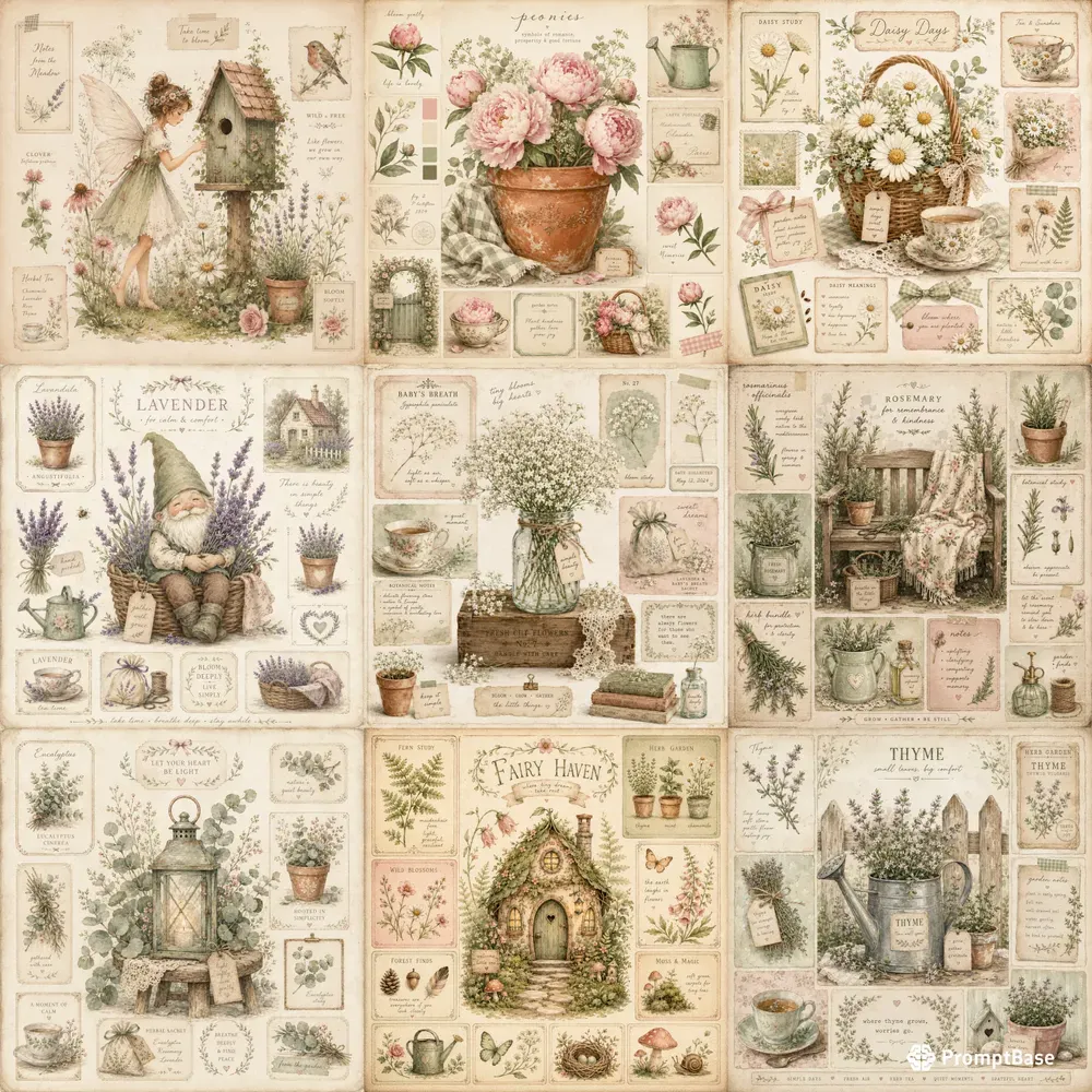 Cottagecore Garden Fairy Illustrations