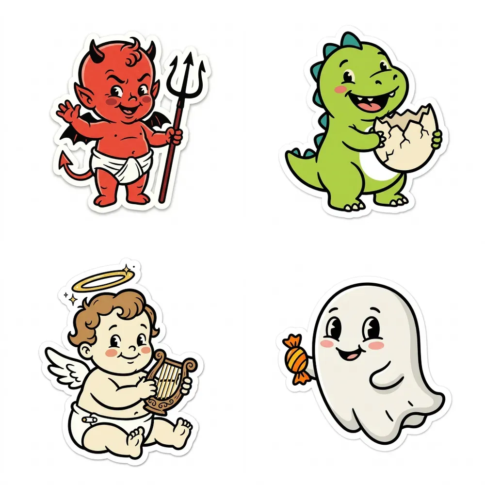 Retro American Mascot Stickers