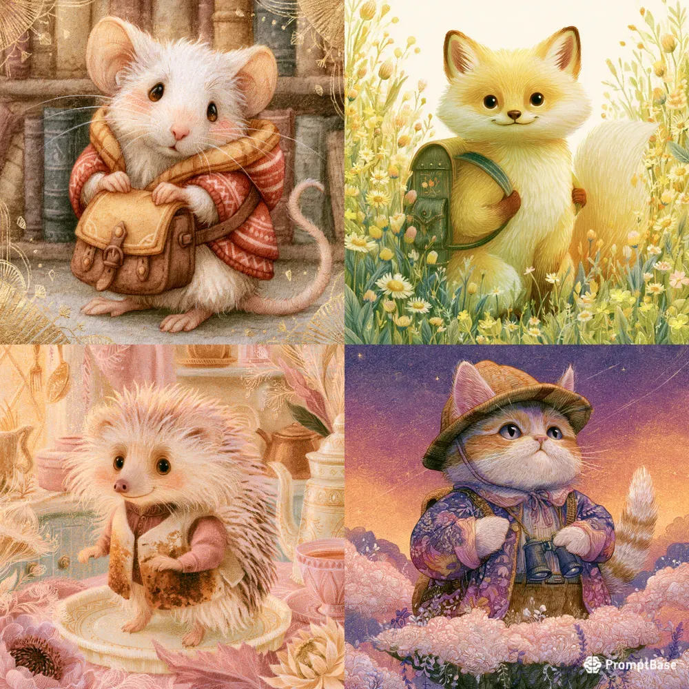 Whimsical Storybook Vintage Characters