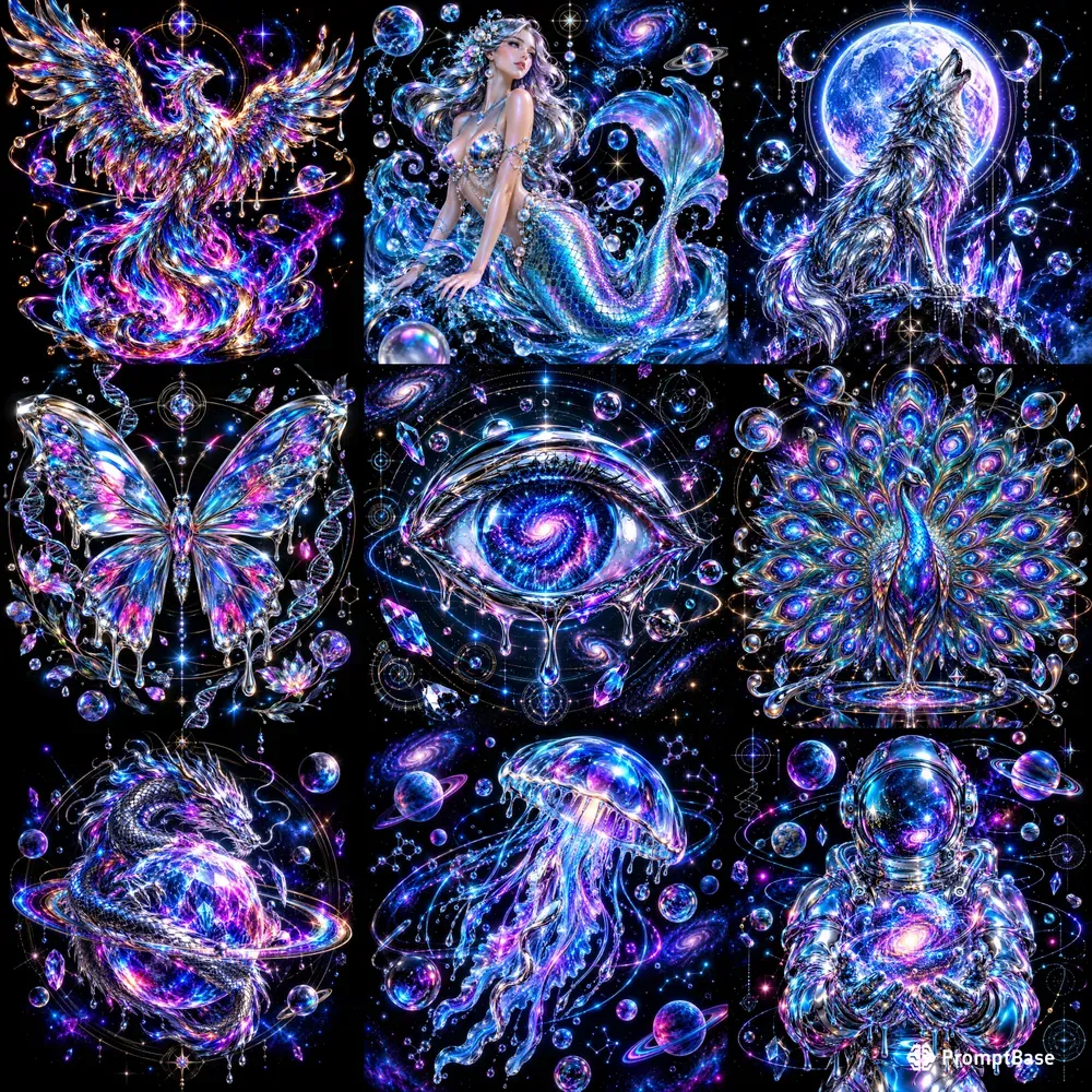 Liquid Chrome Cosmic Art