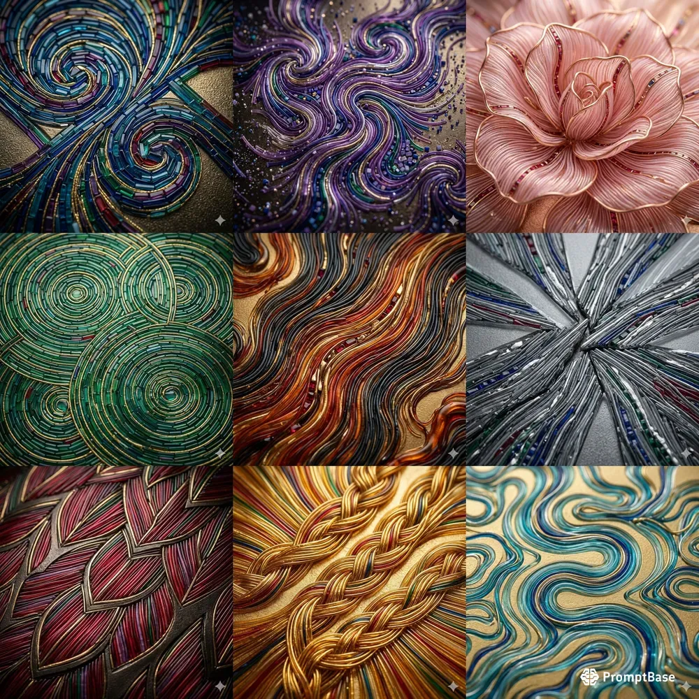 Jewelry Micromosaic Glass Wave Art