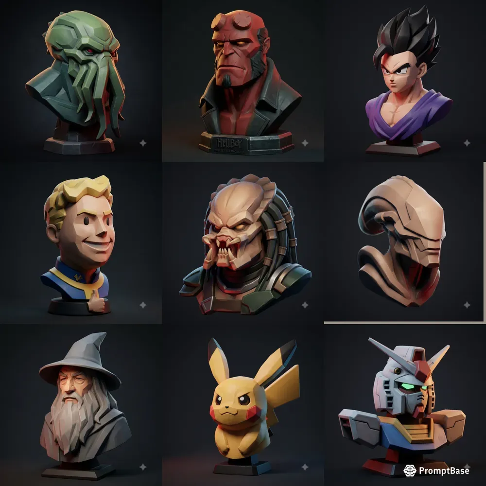 Stylized 3D Character Bust Portraits