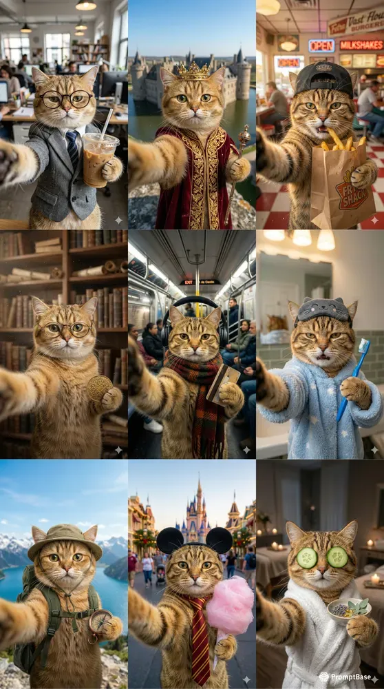 Funny Golden Cat Selfie Photography
