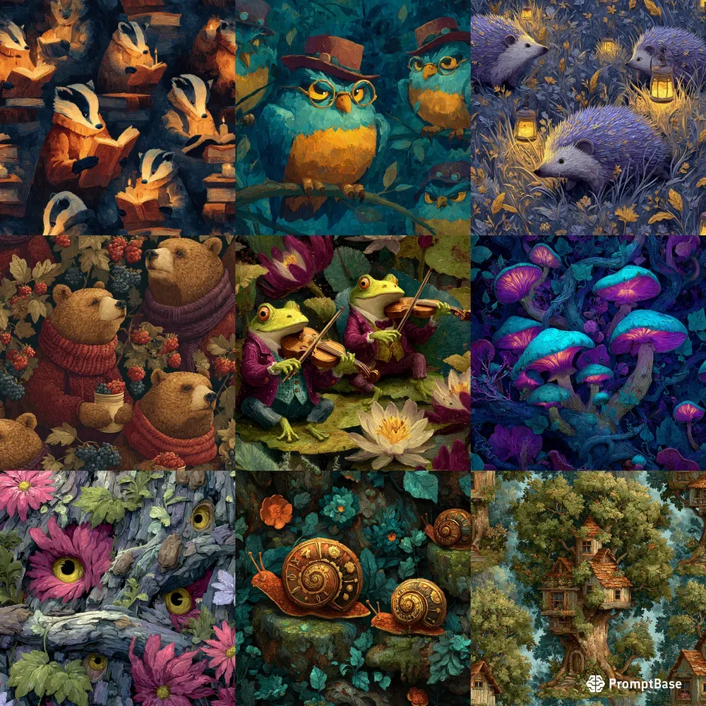 Whimsical Woodland Oil Patterns