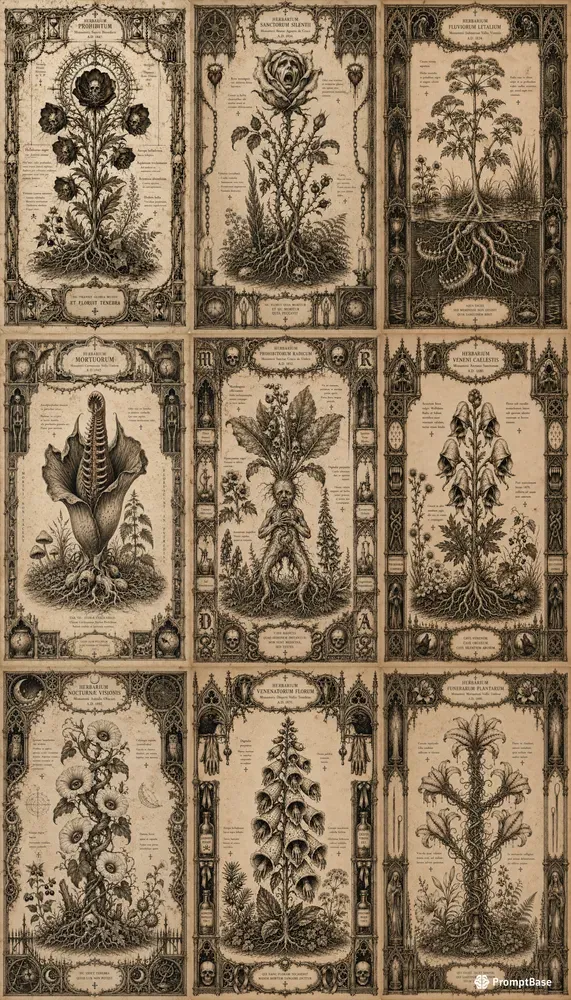 Gothic Botanical Horror Covers