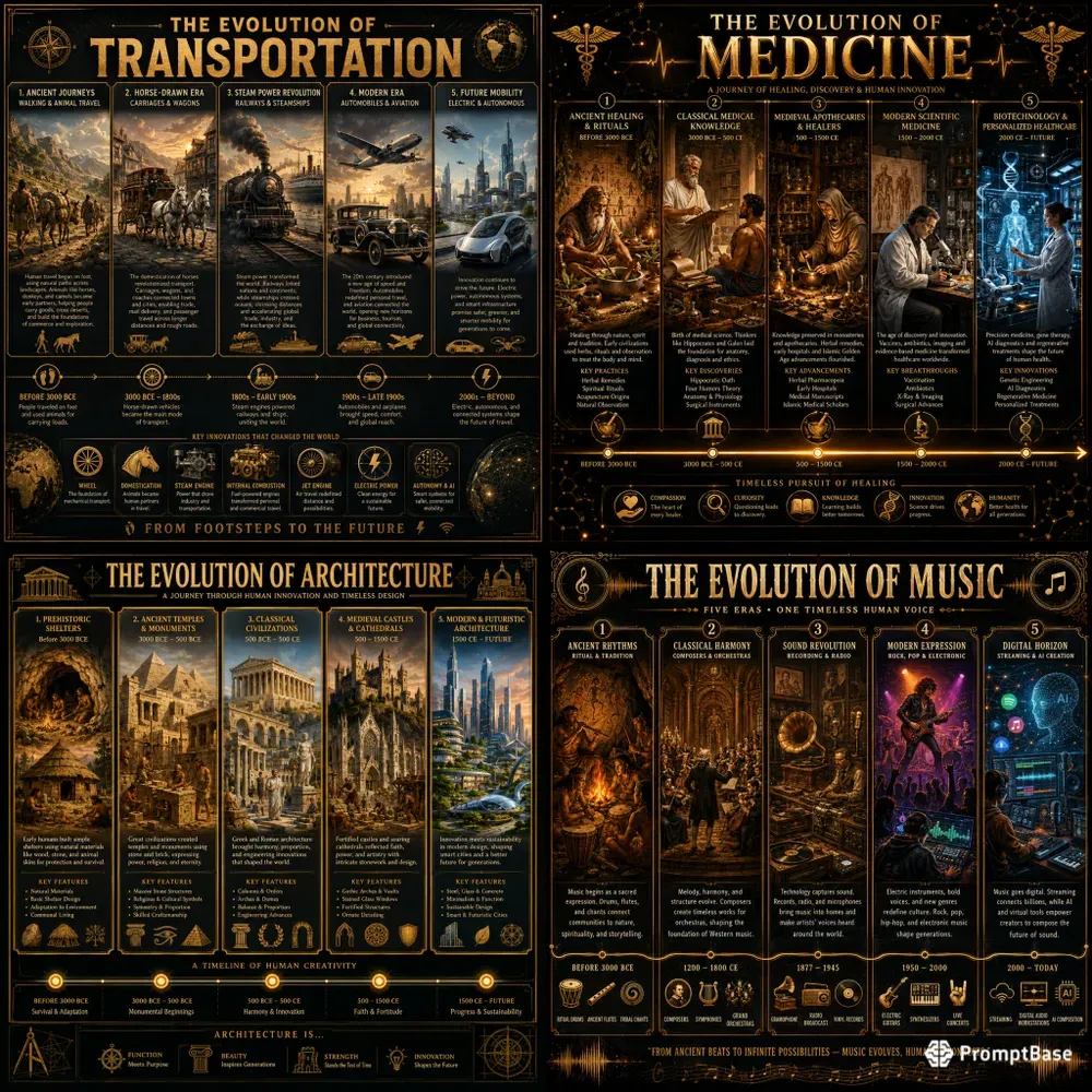Evolution Timeline Infographics