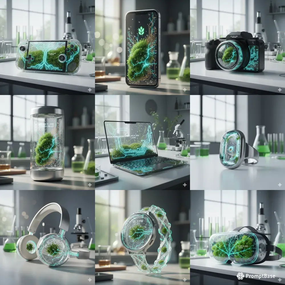 Futuristic Biotech Glass Devices