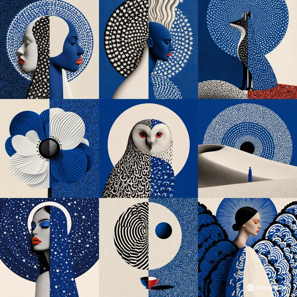 Graphic Cobalt Surrealism