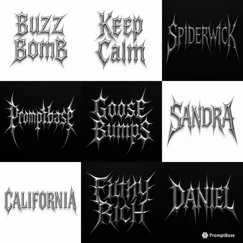 Heavy Metal Chrome Wordmarks