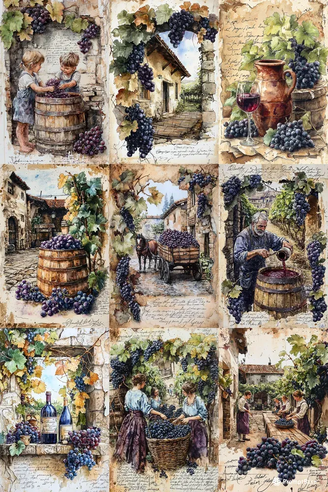 Traditional Wine Making Junk Journal Art