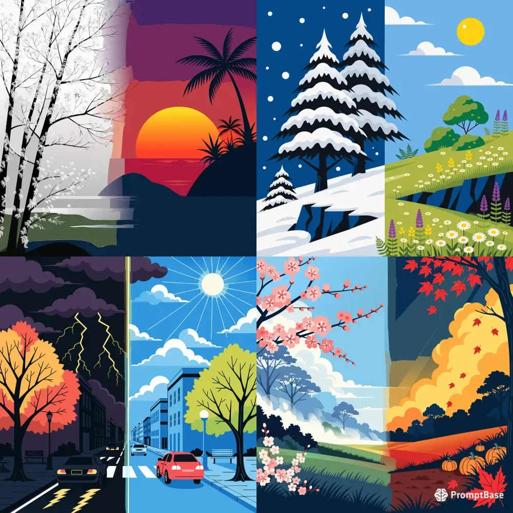 Customizable Splitscreen Season Vectors