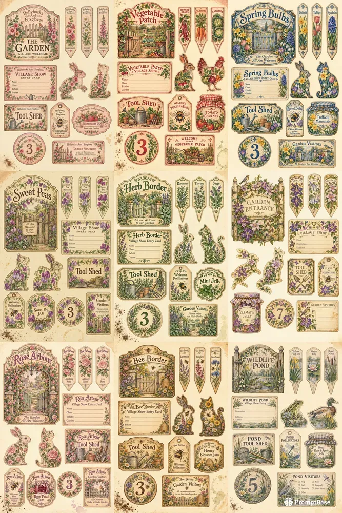 Cottage Garden Ephemera Sheets