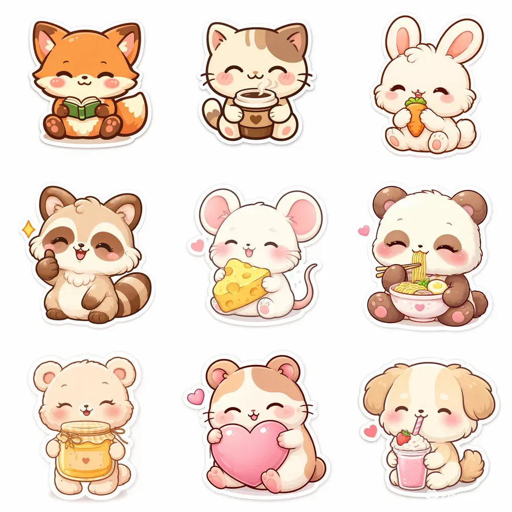 Ultracute Kawaii Chibi Animal Stickers