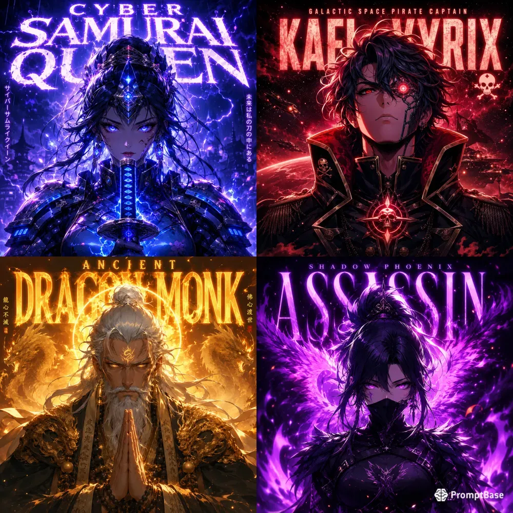 Neon Anime Hero Poster Packs