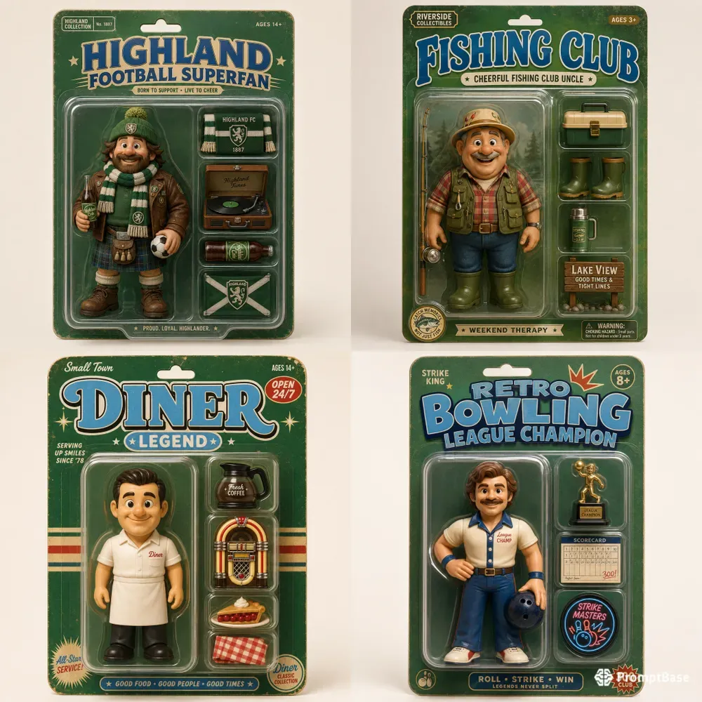 Retro Pop Culture Action Figure Cards