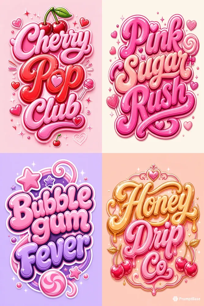 Retro Candy Typography Logos