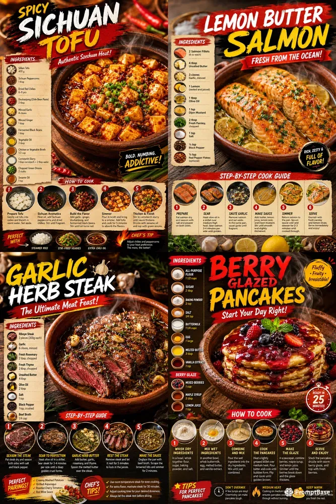 Professional Culinary Recipe Infographics