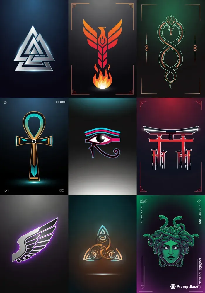 Modern Myths Neon Vector Designs