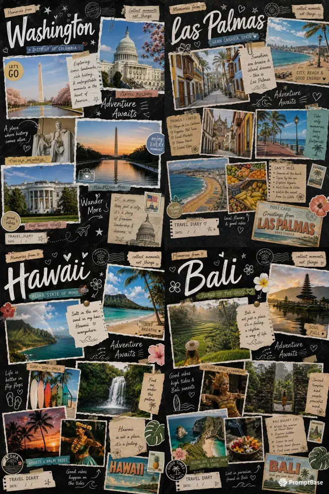 Travel Scrapbook Collages