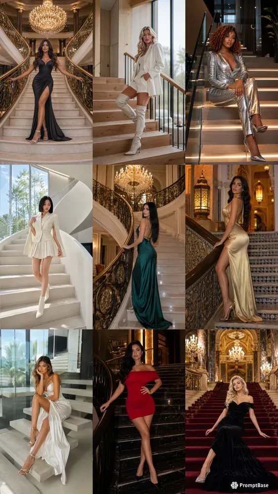 Viral Staircase Model Poses