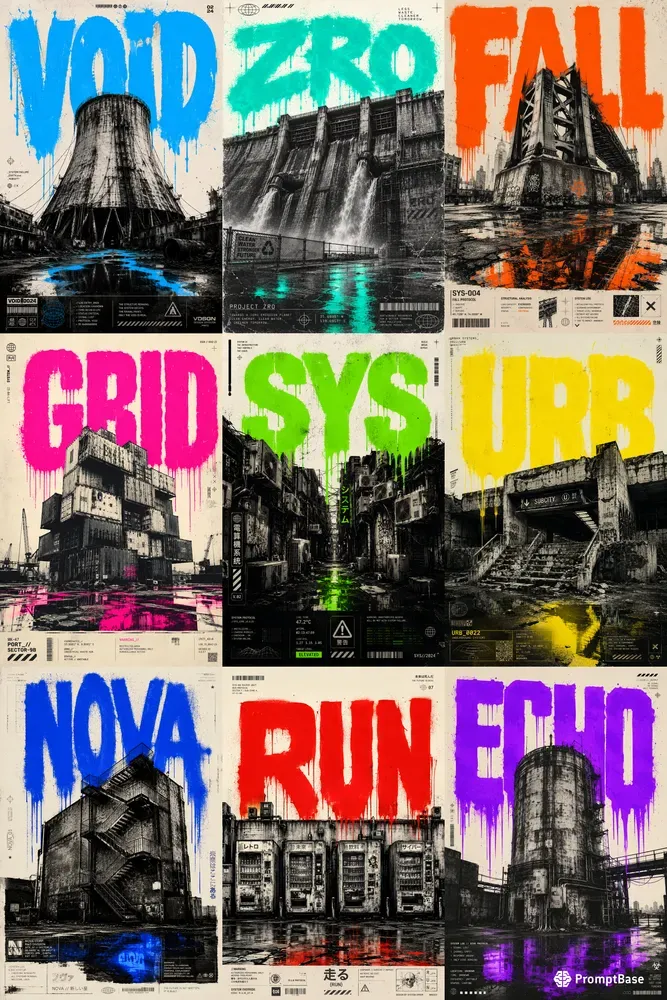 Brutalist Urban Typography Posters