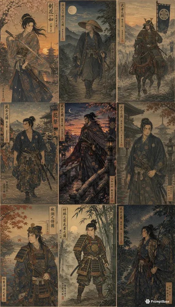 Samurai Splendor Ukiyoe Warriors