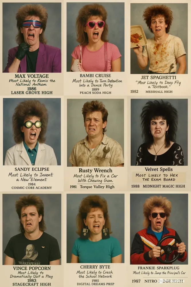 Retro Yearbook Roast Portraits