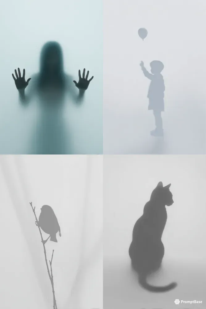 Frosted Glass Minimalist Silhouettes