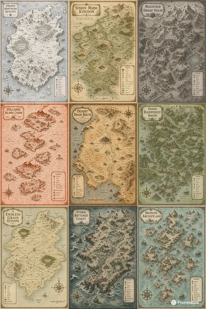Fantasy Region Map Posters