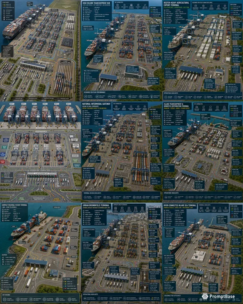Container Port Terminal Gate Flows