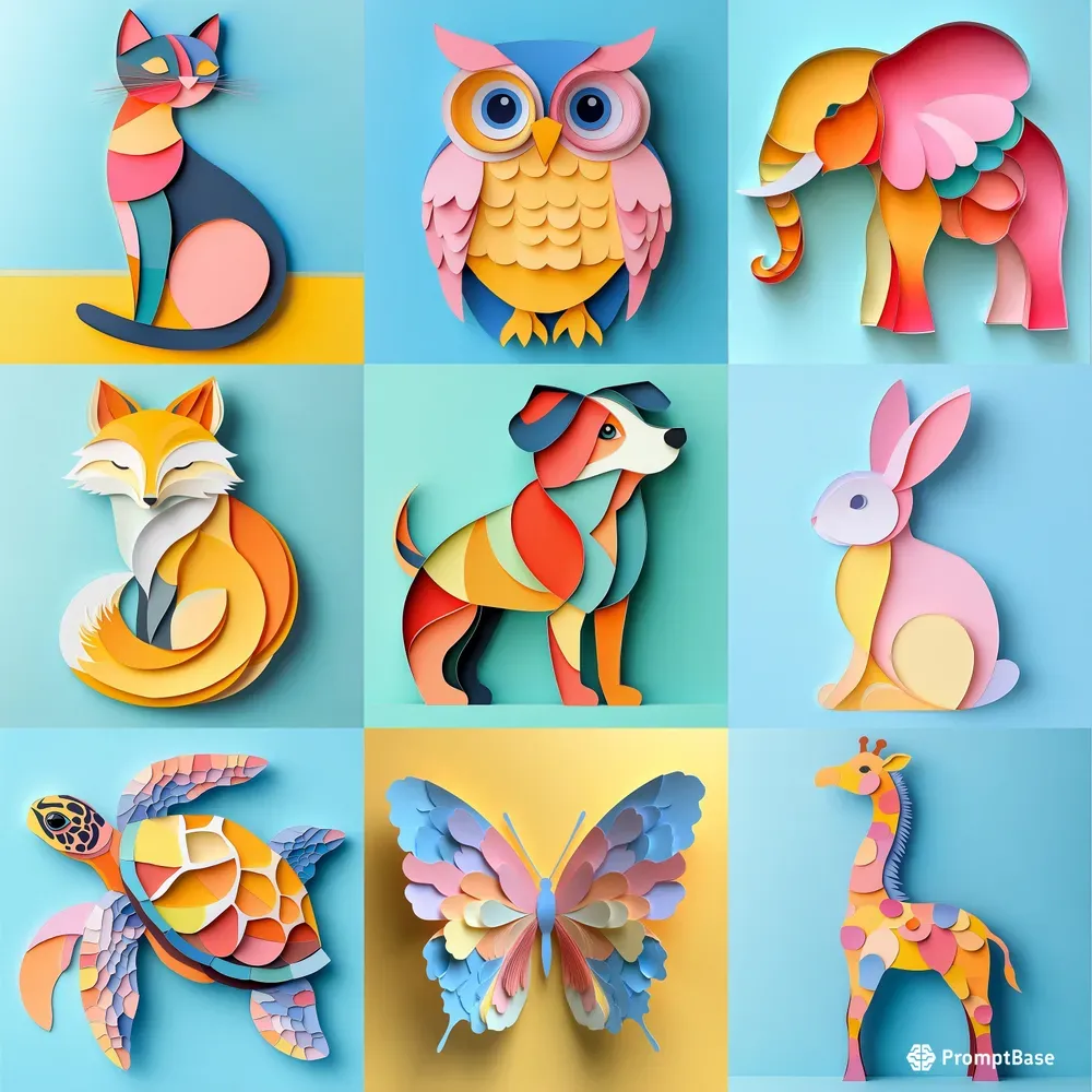 Whimsical Paper Animal Cutouts