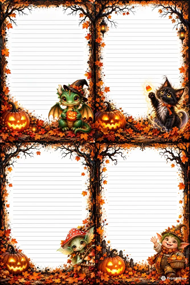 Spooky Autumn Fantasy Writing Pages
