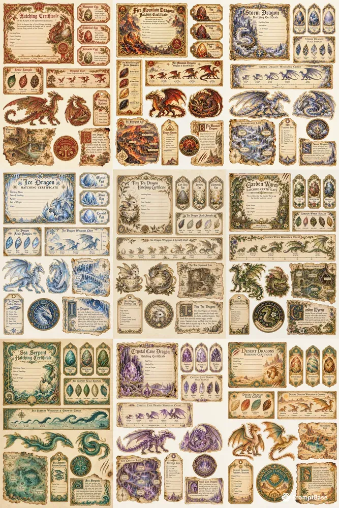 Dragon Lore Ephemera Sheets