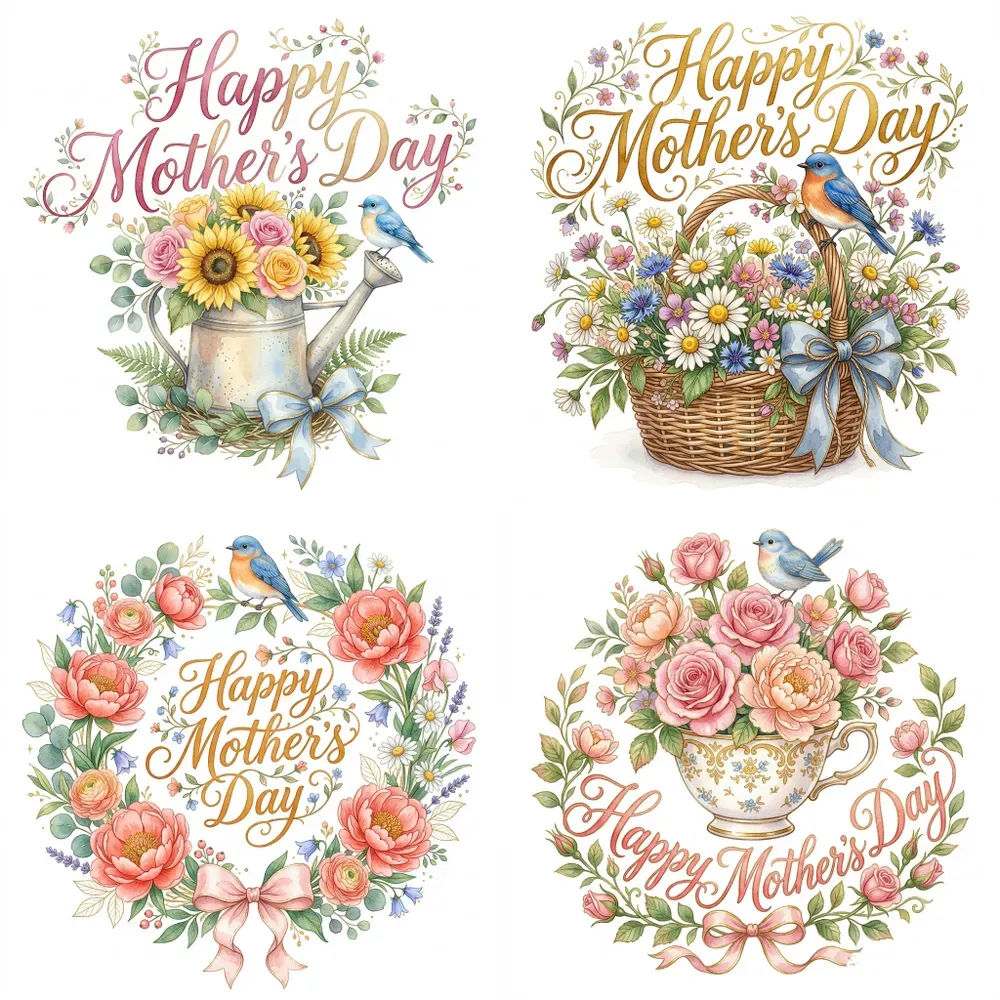 Mothers Day Watercolor Clipart