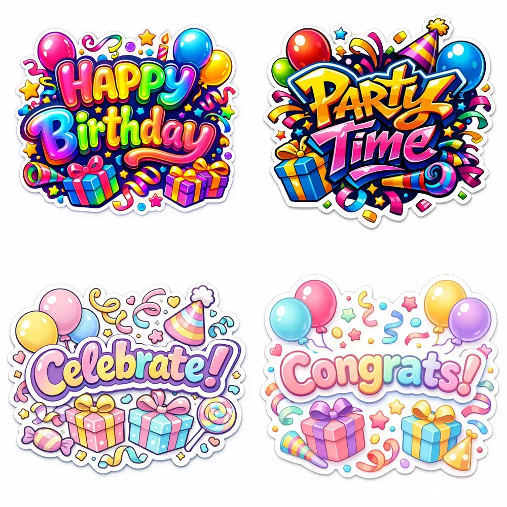Vibrant 3D Celebration Sticker Generator