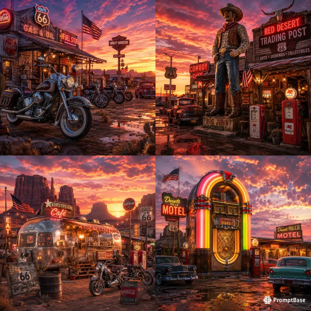 Vintage Americana Roadside Dreams