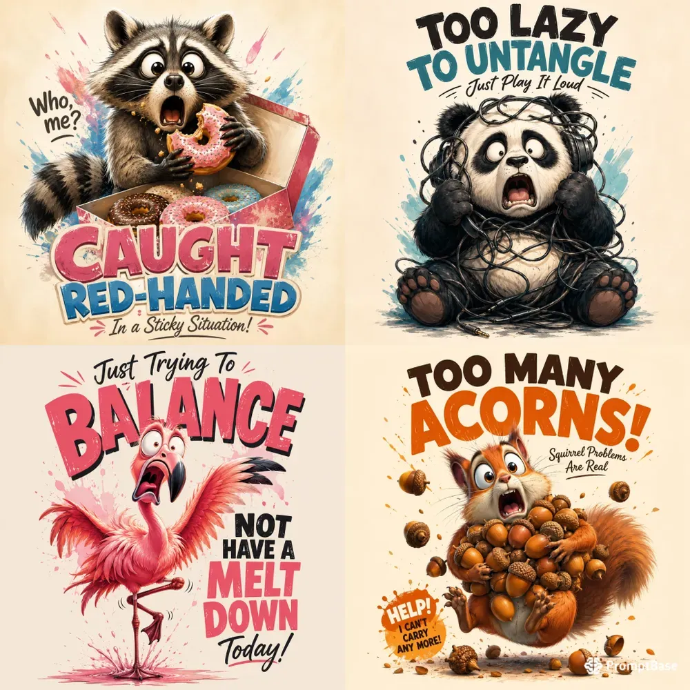 Funny Cartoon Animal Posters