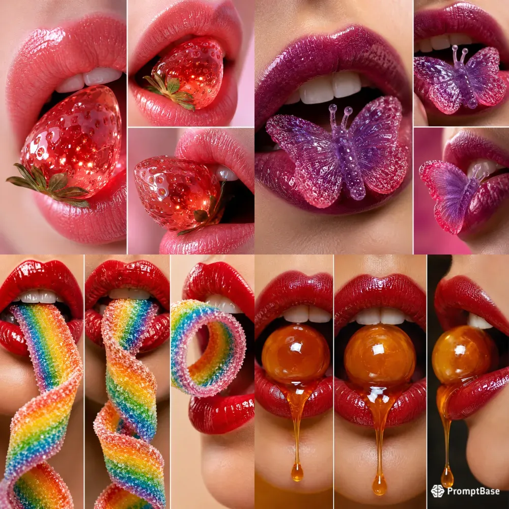 Surreal Candy Mouth Closeups