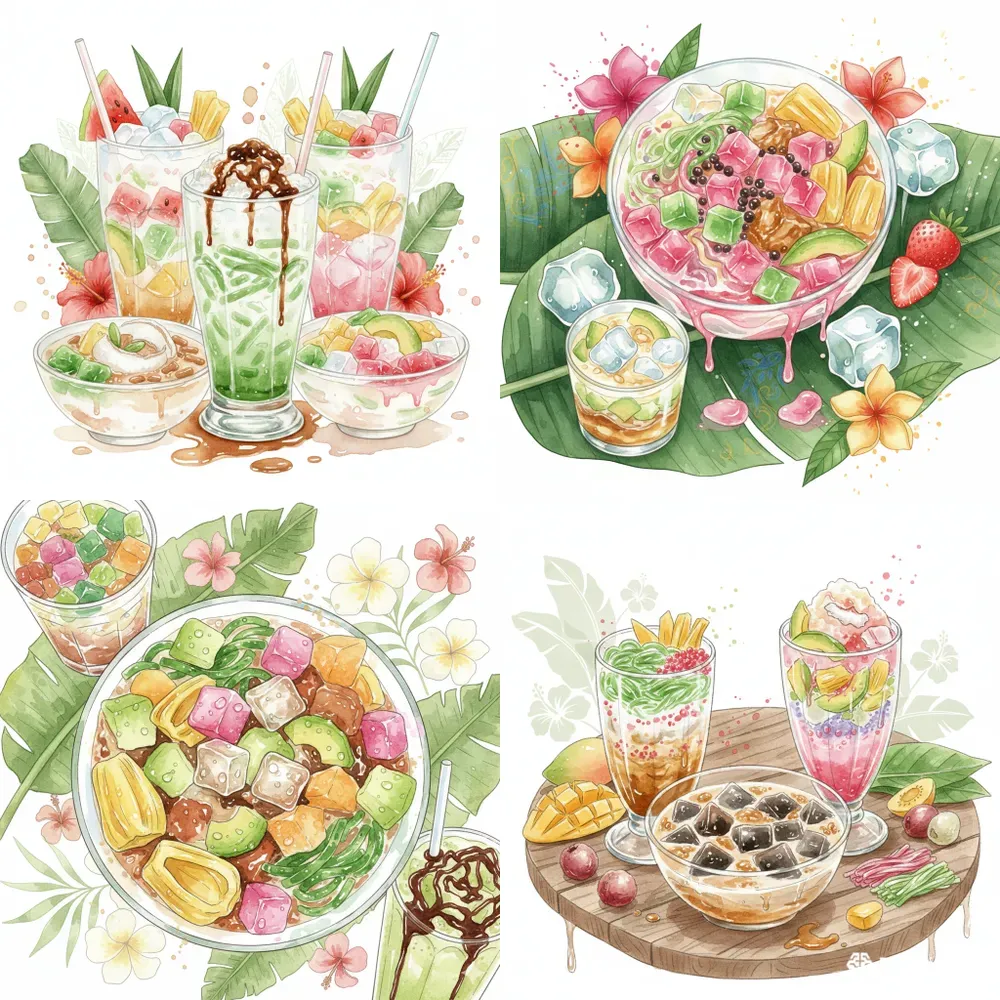 Indonesian Traditional Es Iced Desserts