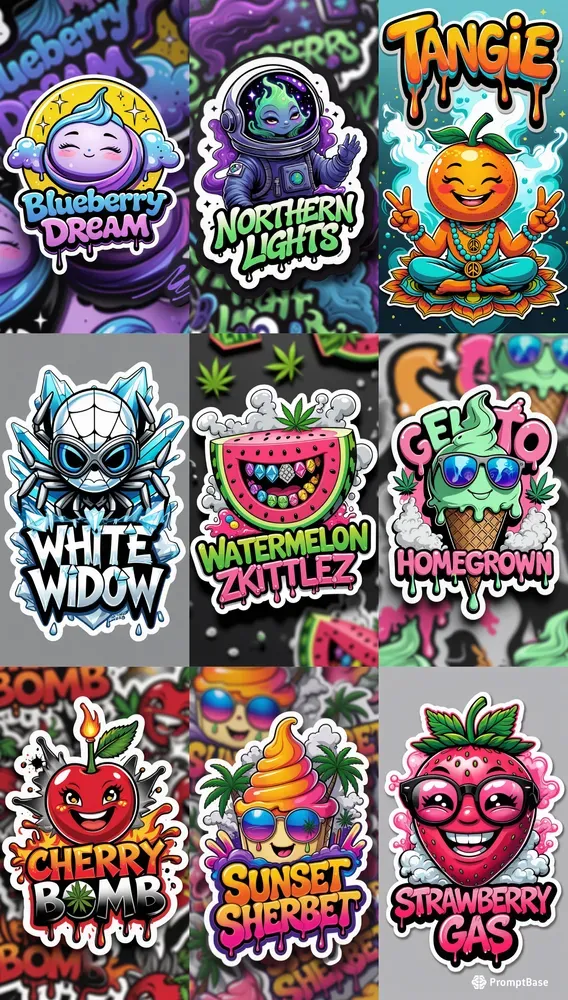 Logo Graffiti Urban Stickers Cannabis