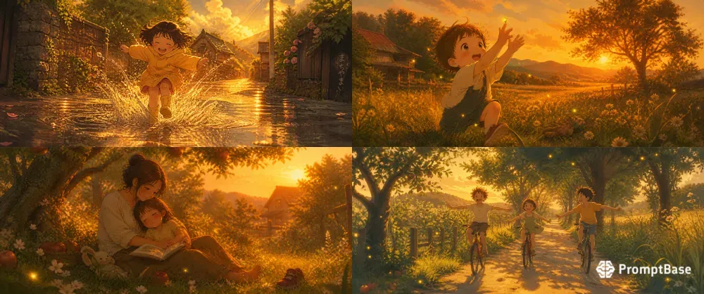 Cinematic Childhood Memory Illustrations