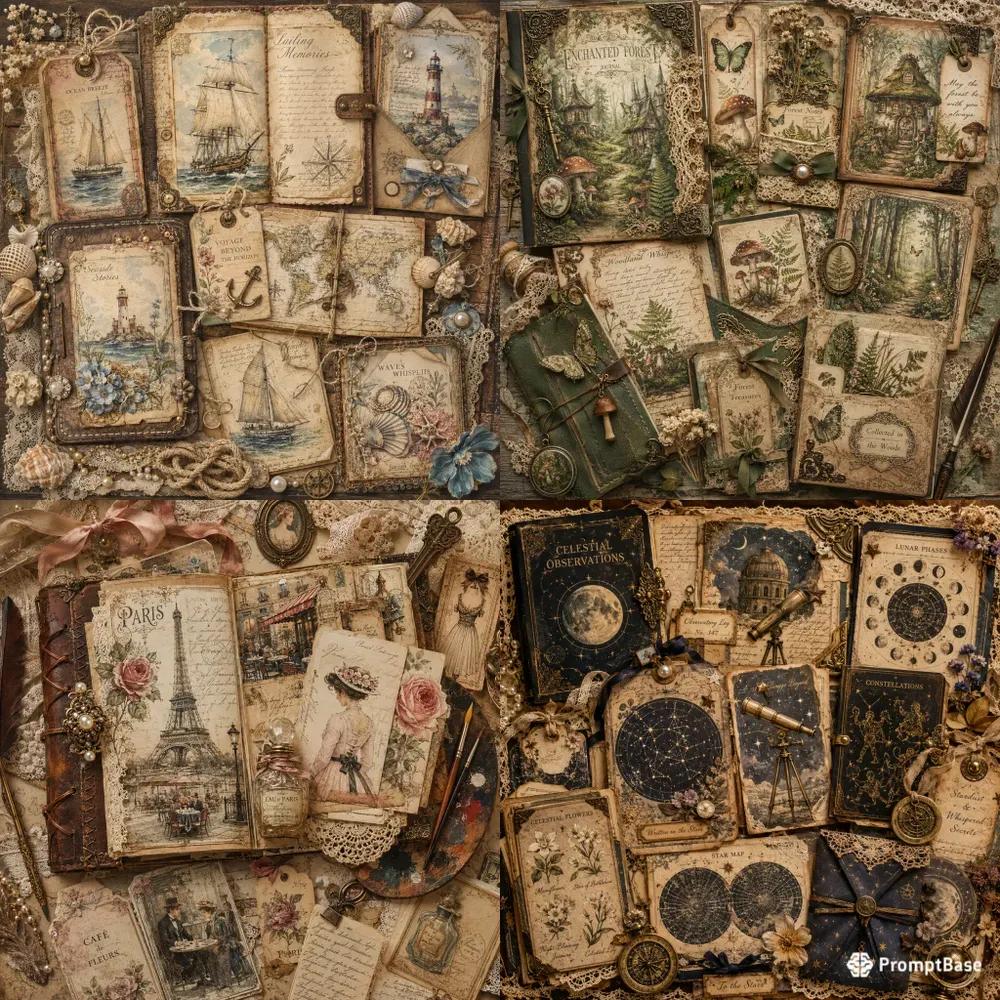 Vintage Journal Collage Kits