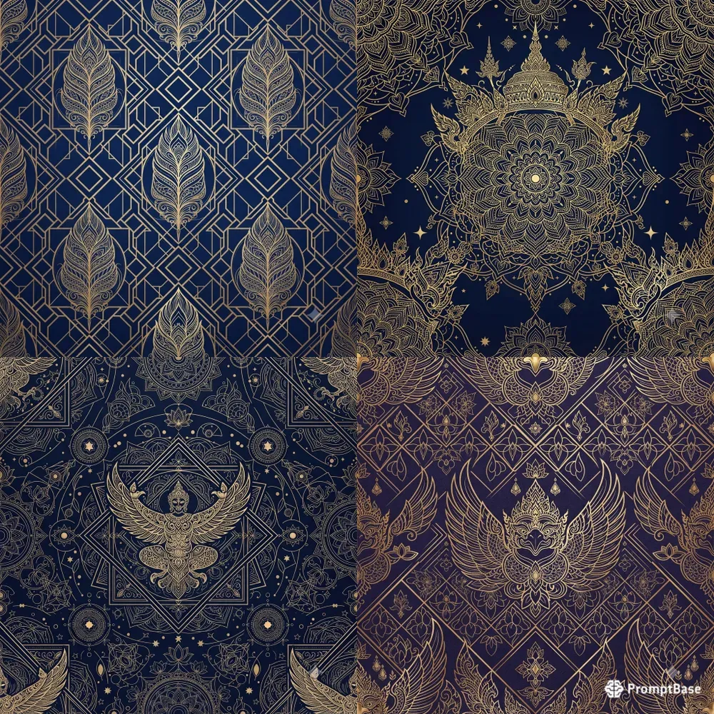 Thai Garuda Sacred Geometry Patterns