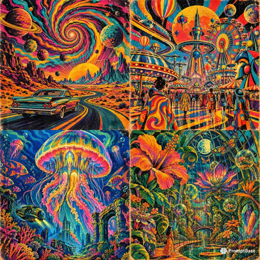 Retro Psychedelic Pop Visions